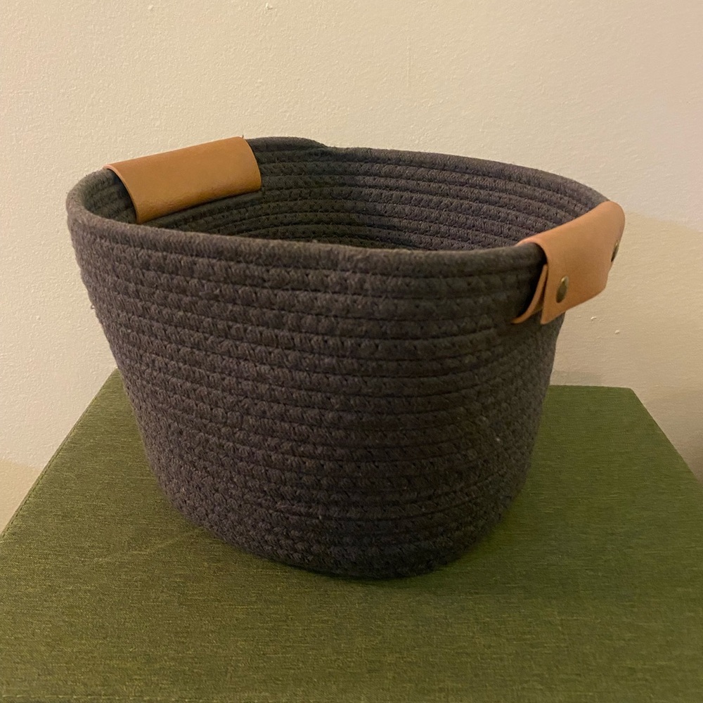 Brightroom coiled rope basket 7” high, 11” across